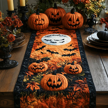 Haunted Pumpkin Quilted Table Runner NCU0DV7166