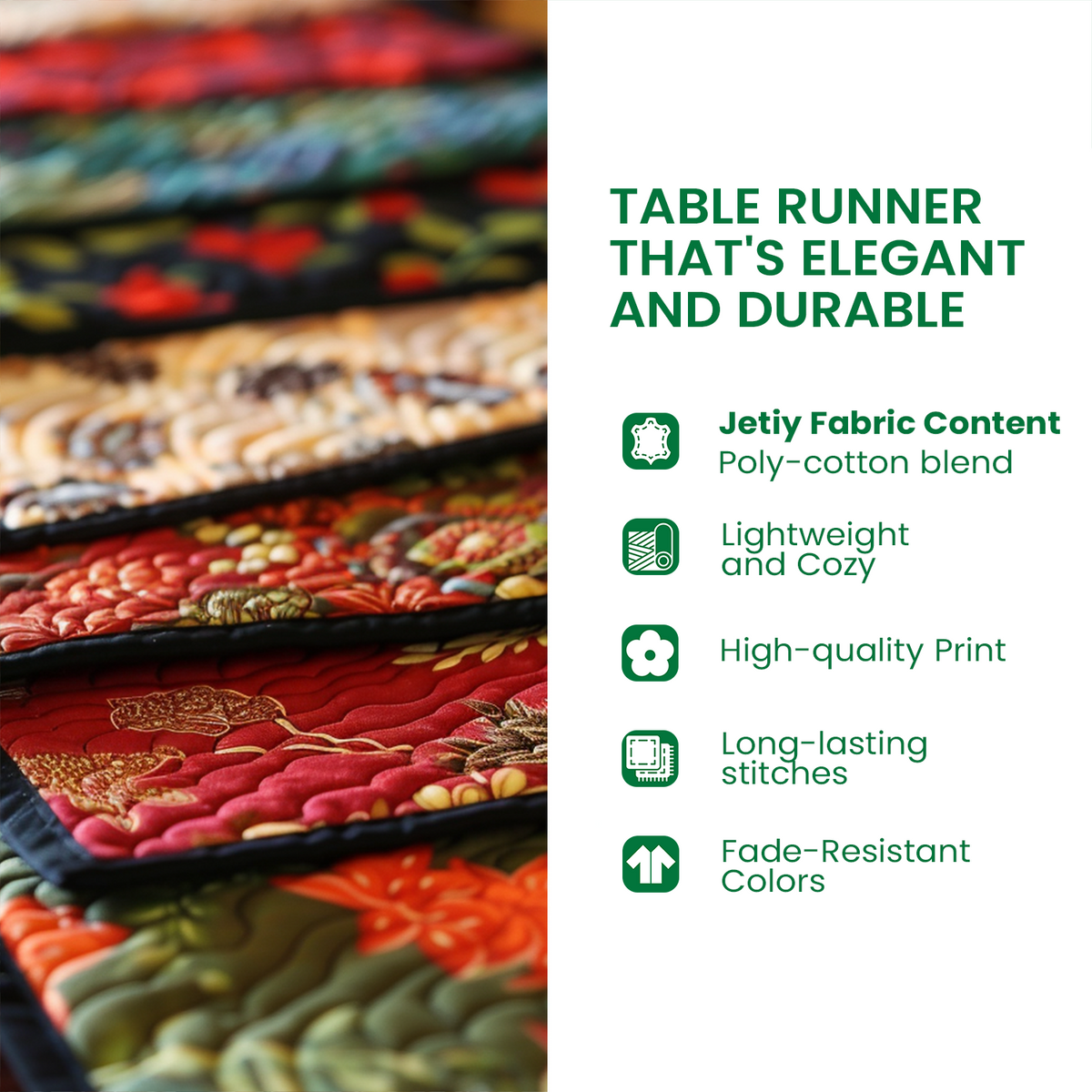 Twilight Garden Quilted Table Runner NCU0DK9552